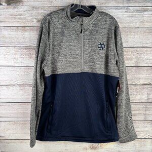 Notre Dame 1/2 Zip Pullover Embroidered Logo Men's Large Colosseum